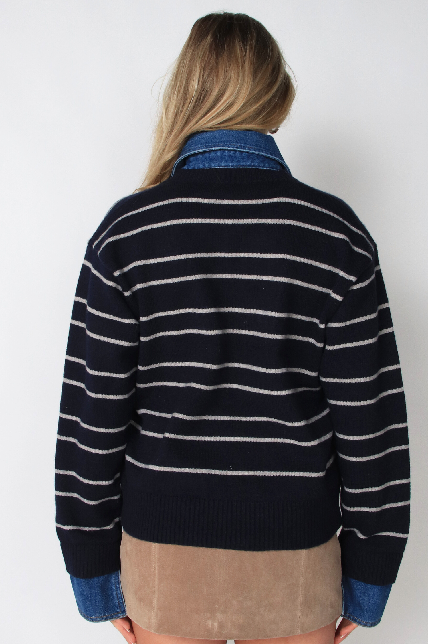 Sofia Stripe Denim Combo Top