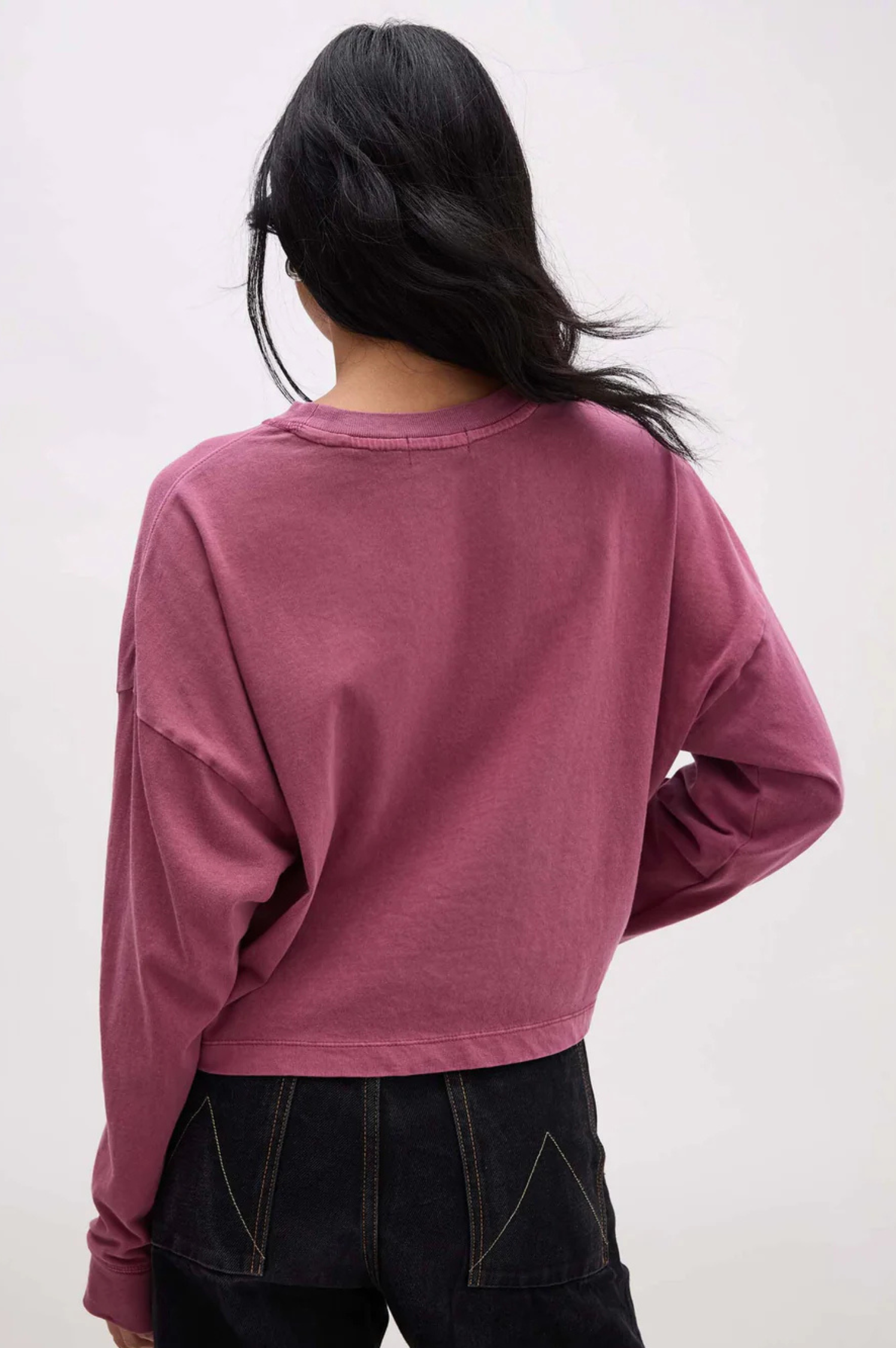 Relaxed Crop Long Sleeve Tee