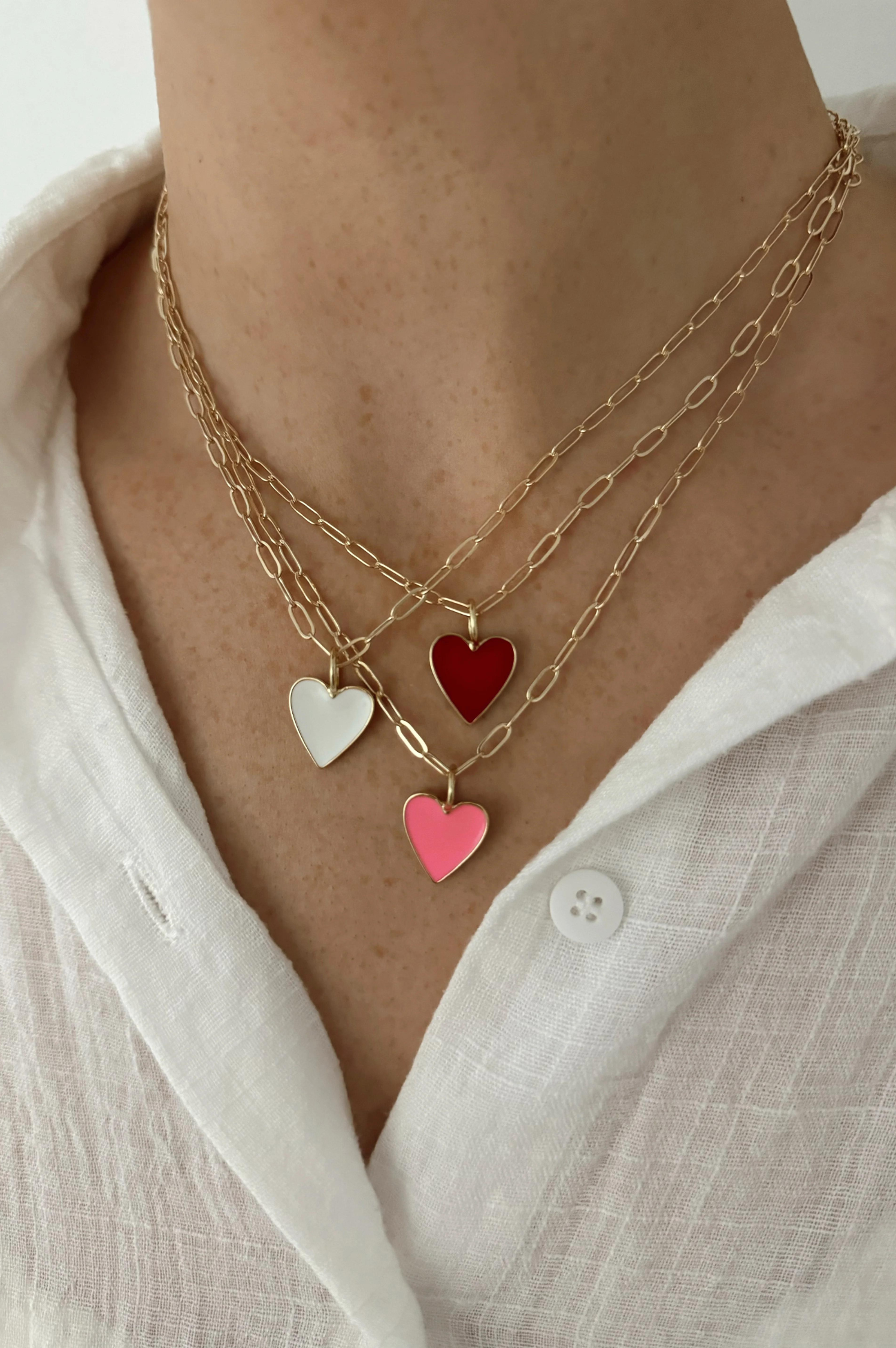 Enamel Heart Necklace – MilukCollections