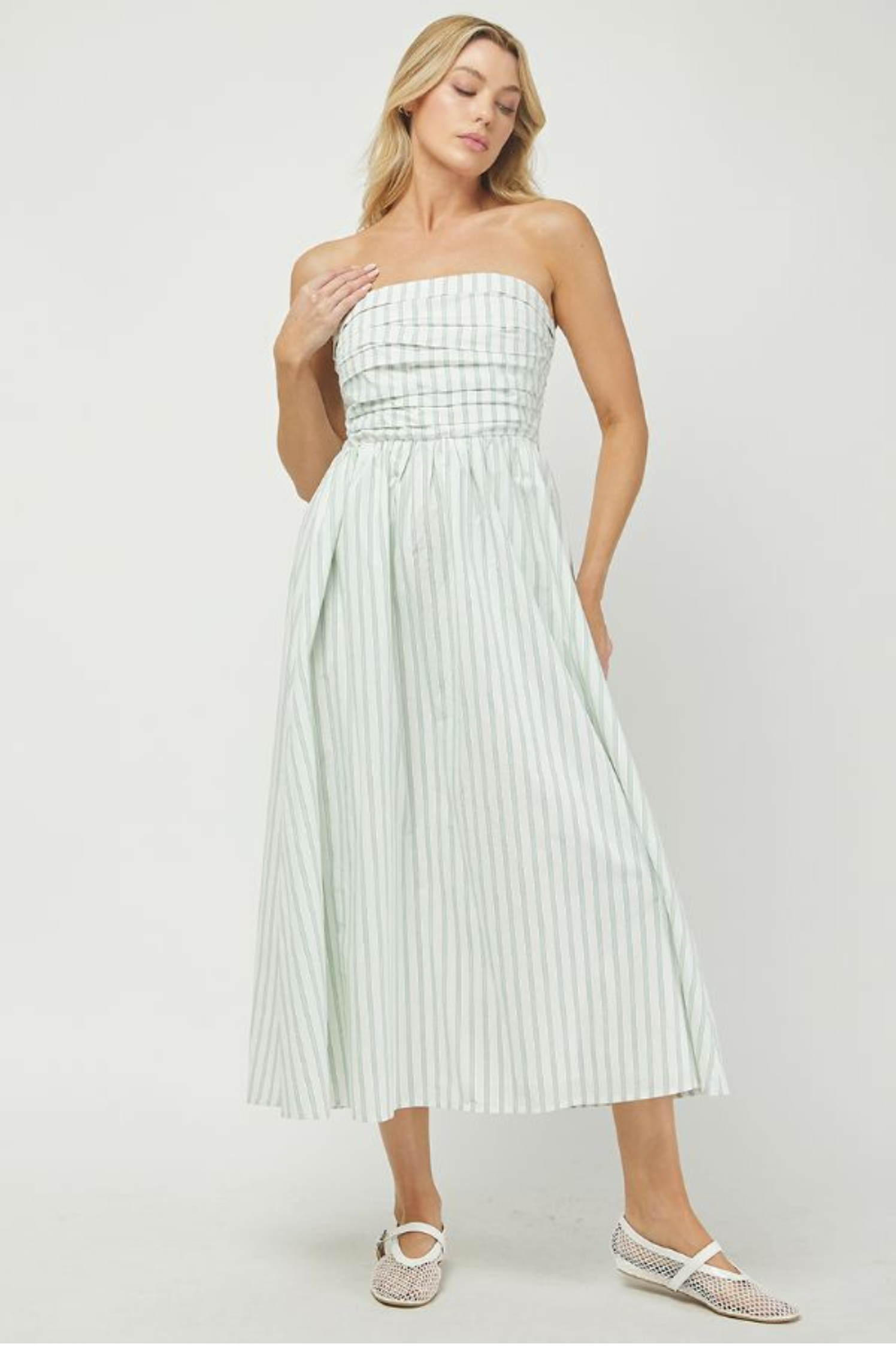 Odette Strapless Midi Dress