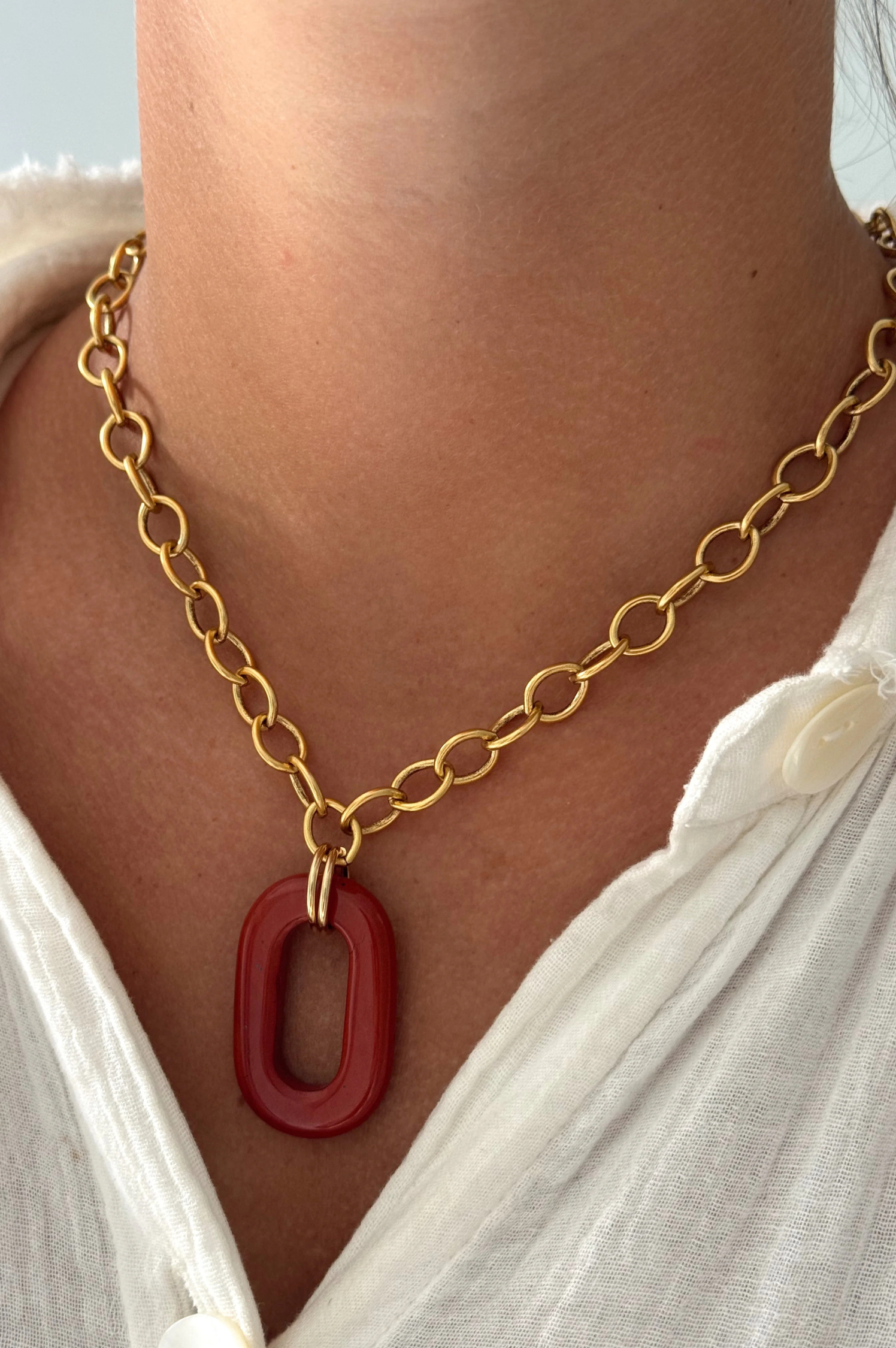 Stone On Chain Necklace