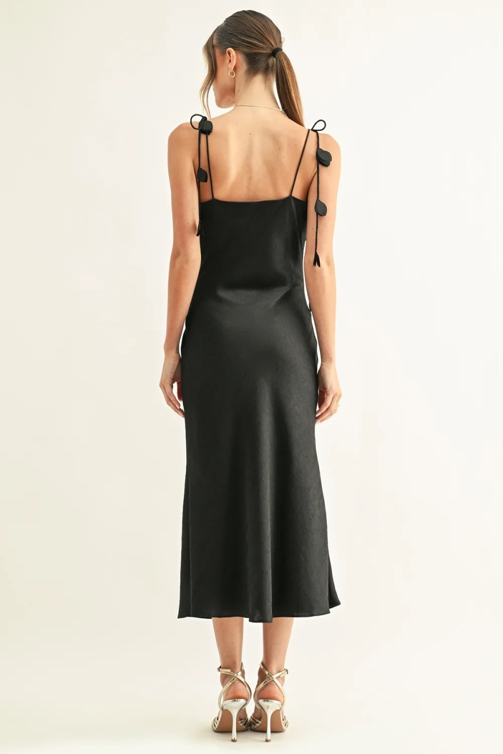 EMMY TWISTED CHEST BIAS MIDI SLIP DRESS