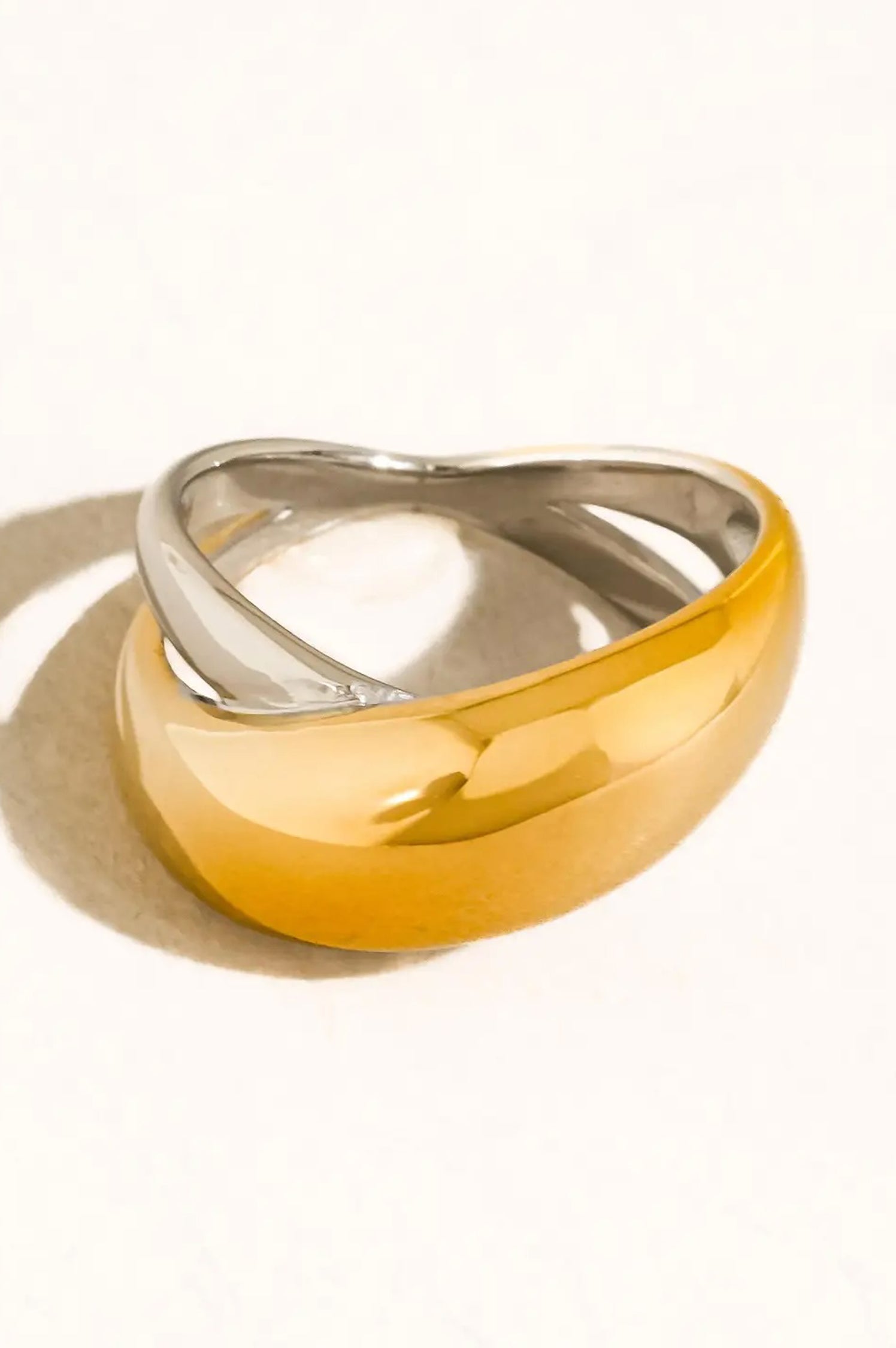 Almare Two Tone Dome Band Ring