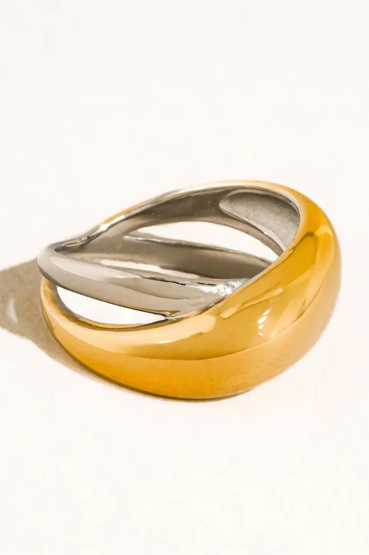 Almare Two Tone Dome Band Ring
