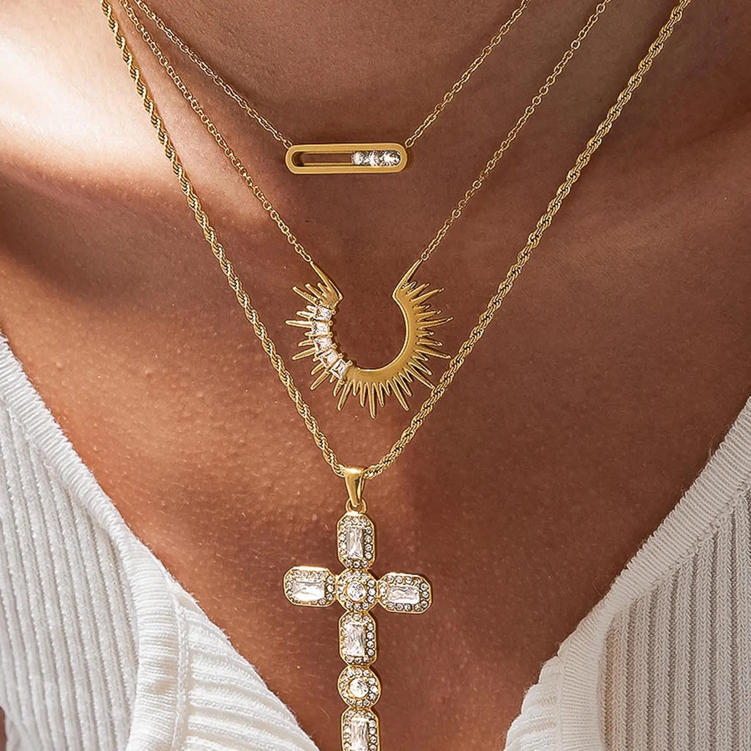 Belrose CZ Cross Necklace