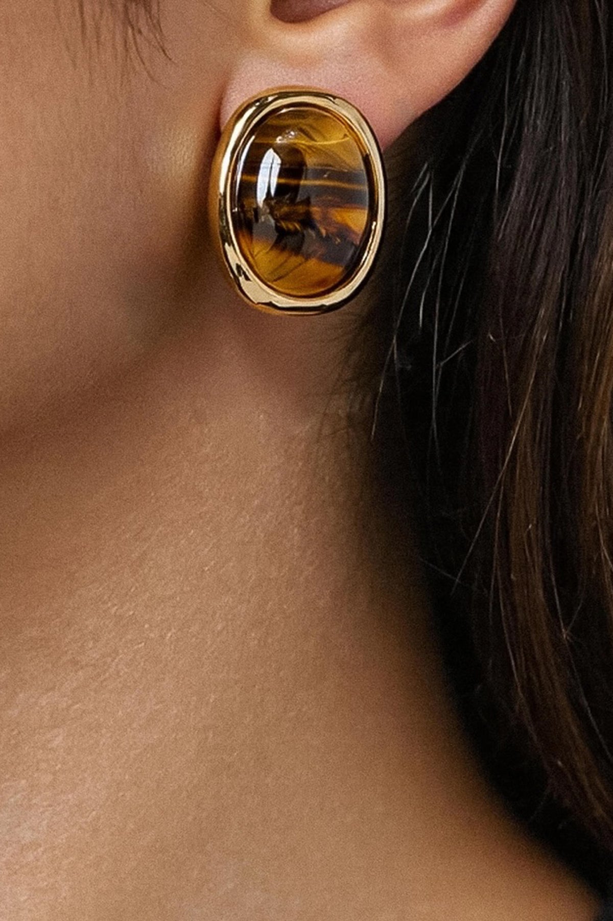 DAHLIA VINTAGE NATURAL STONE EARRING