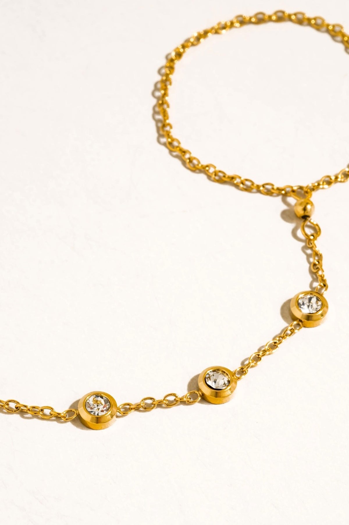 NADINE CZ HAND CHAIN BRACELET