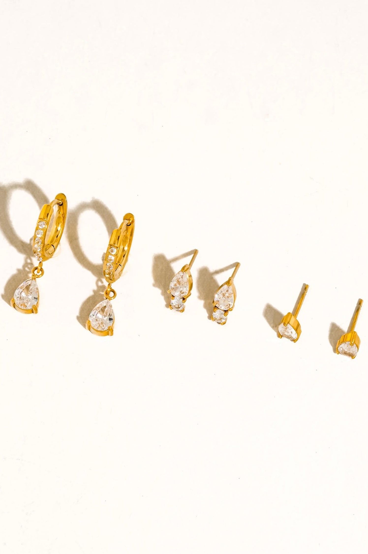 SAONE CZ TEARDROP EARRINGS SET