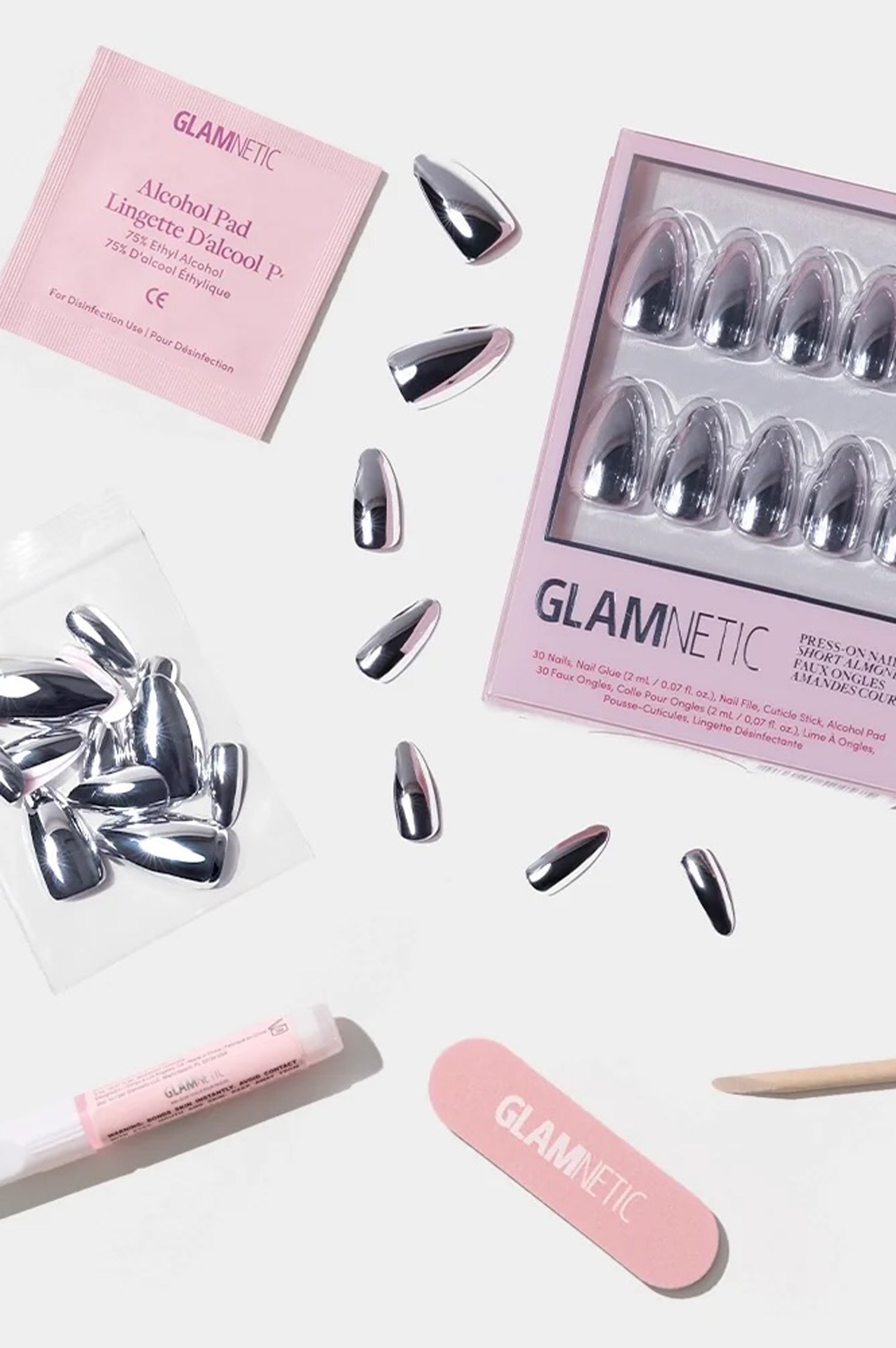 PRESS-ON NAILS - PLATINUM
