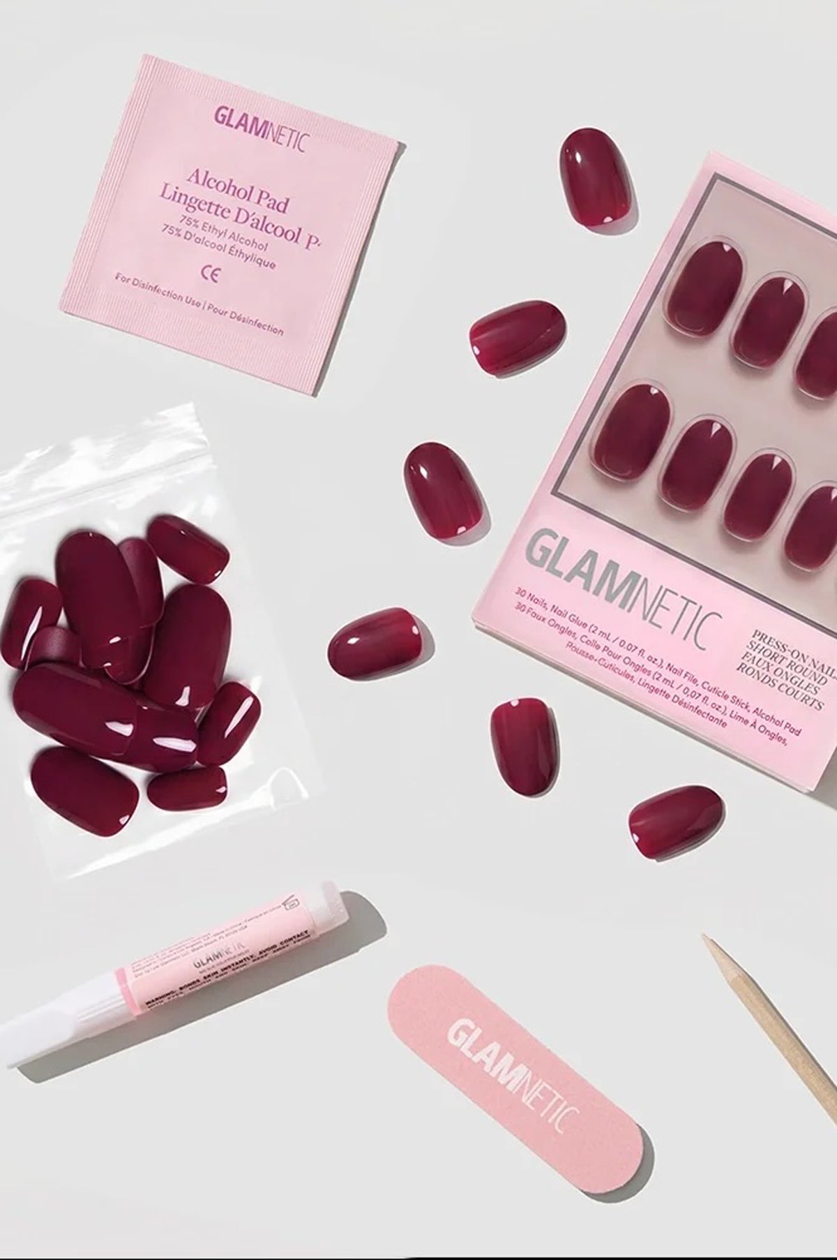PRESS-ON NAILS - BERRY MAROON