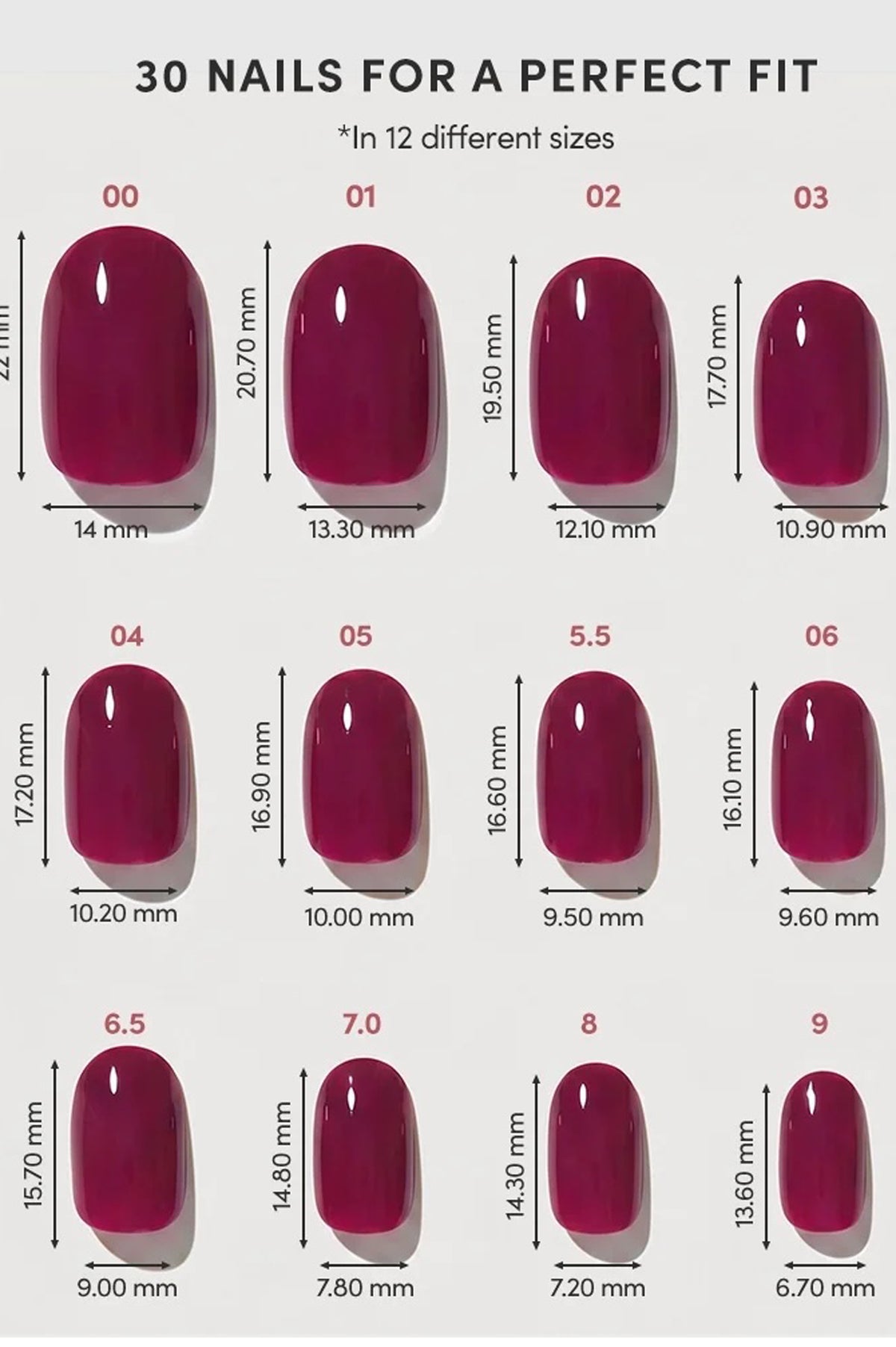PRESS-ON NAILS - BERRY MAROON