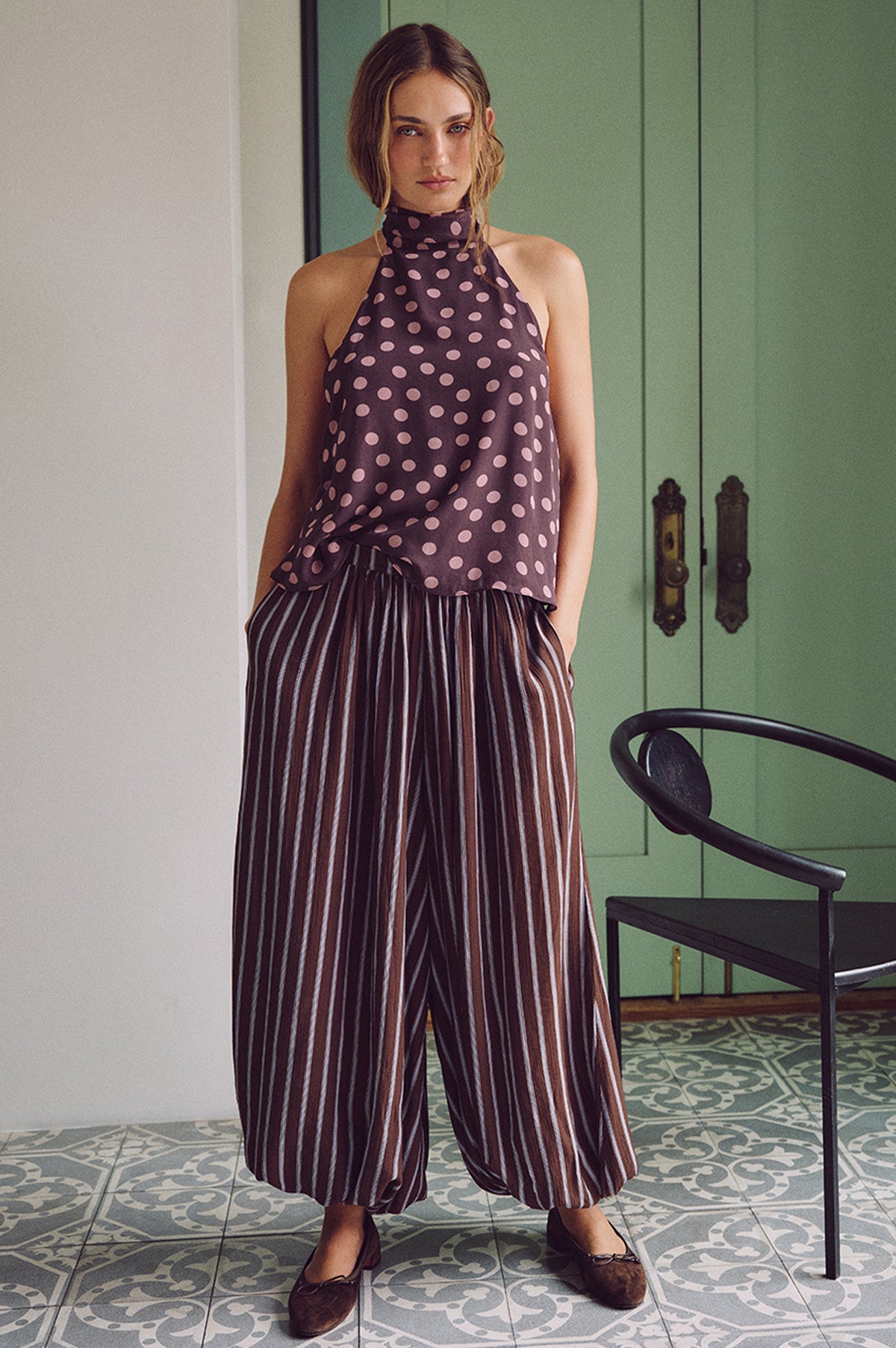 Gloria Stripe Barrel Pants