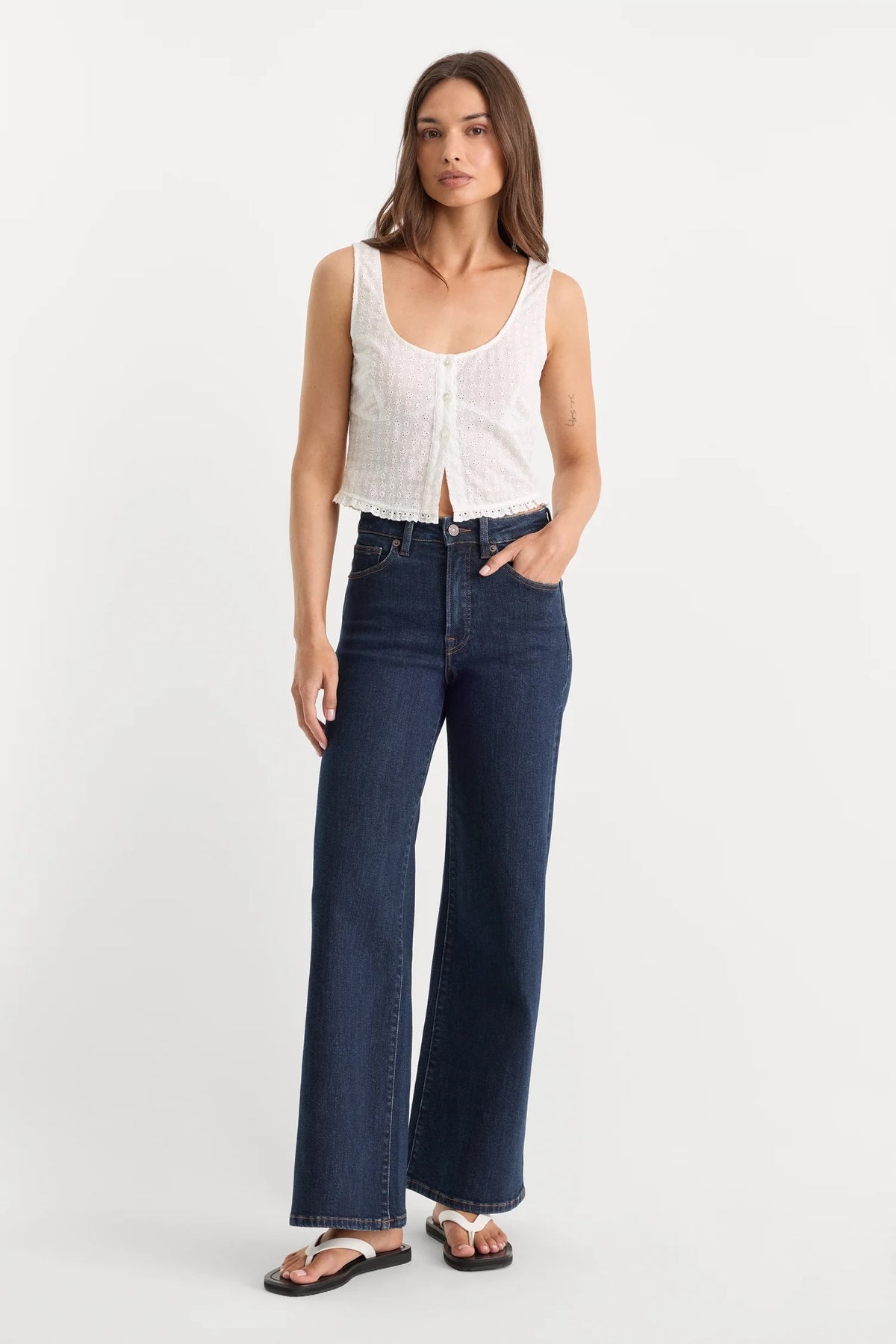 GOOD WAIST PALAZZO ANKLE JEANS