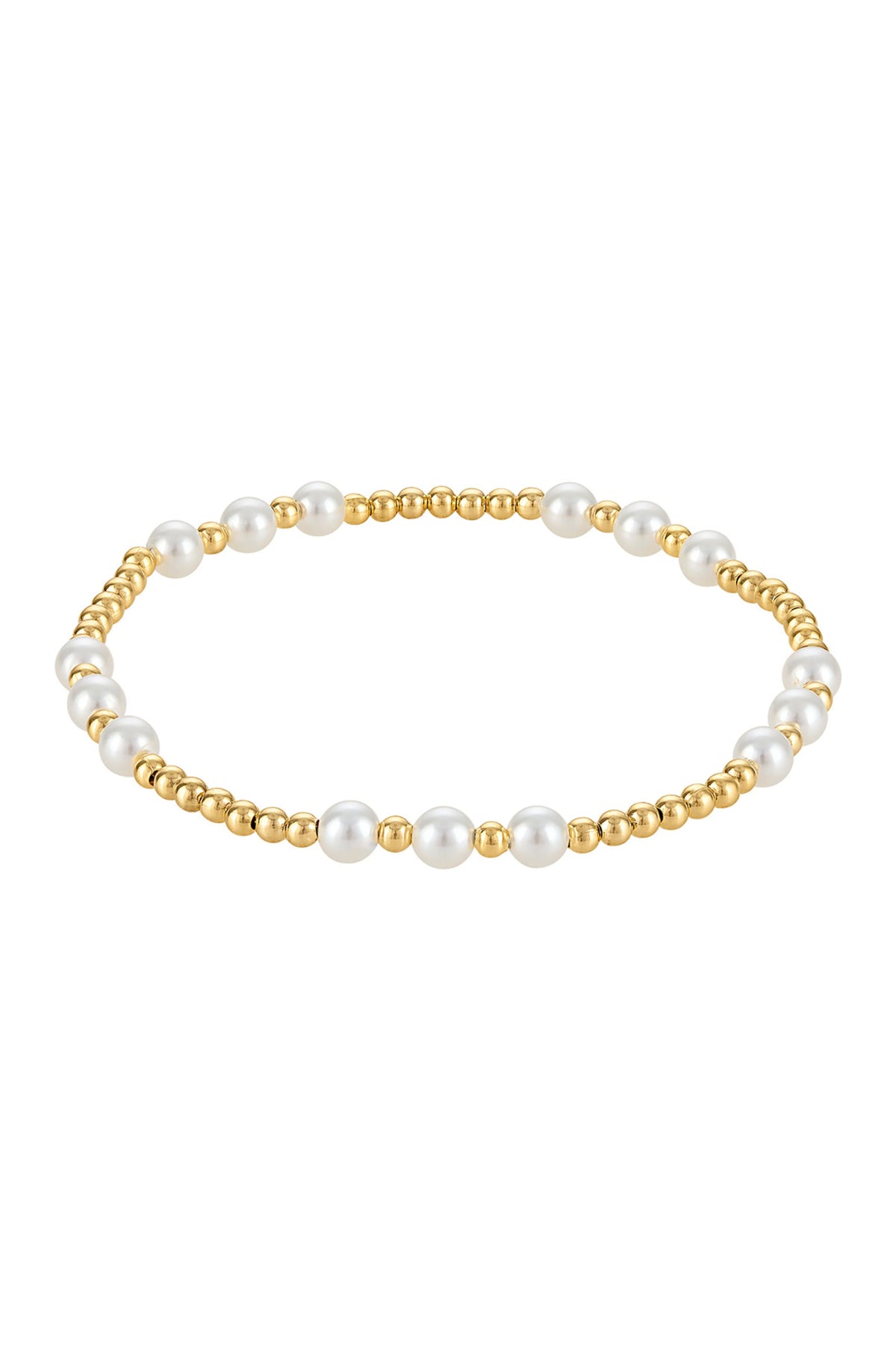 GRADUATING PEARL STRETCH BEAD BRACELET 4MM