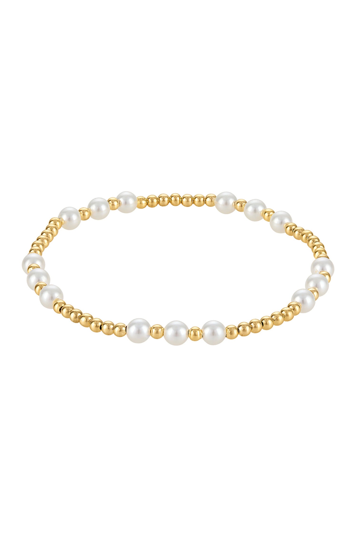 GRADUATING PEARL STRETCH BEAD BRACELET 4MM