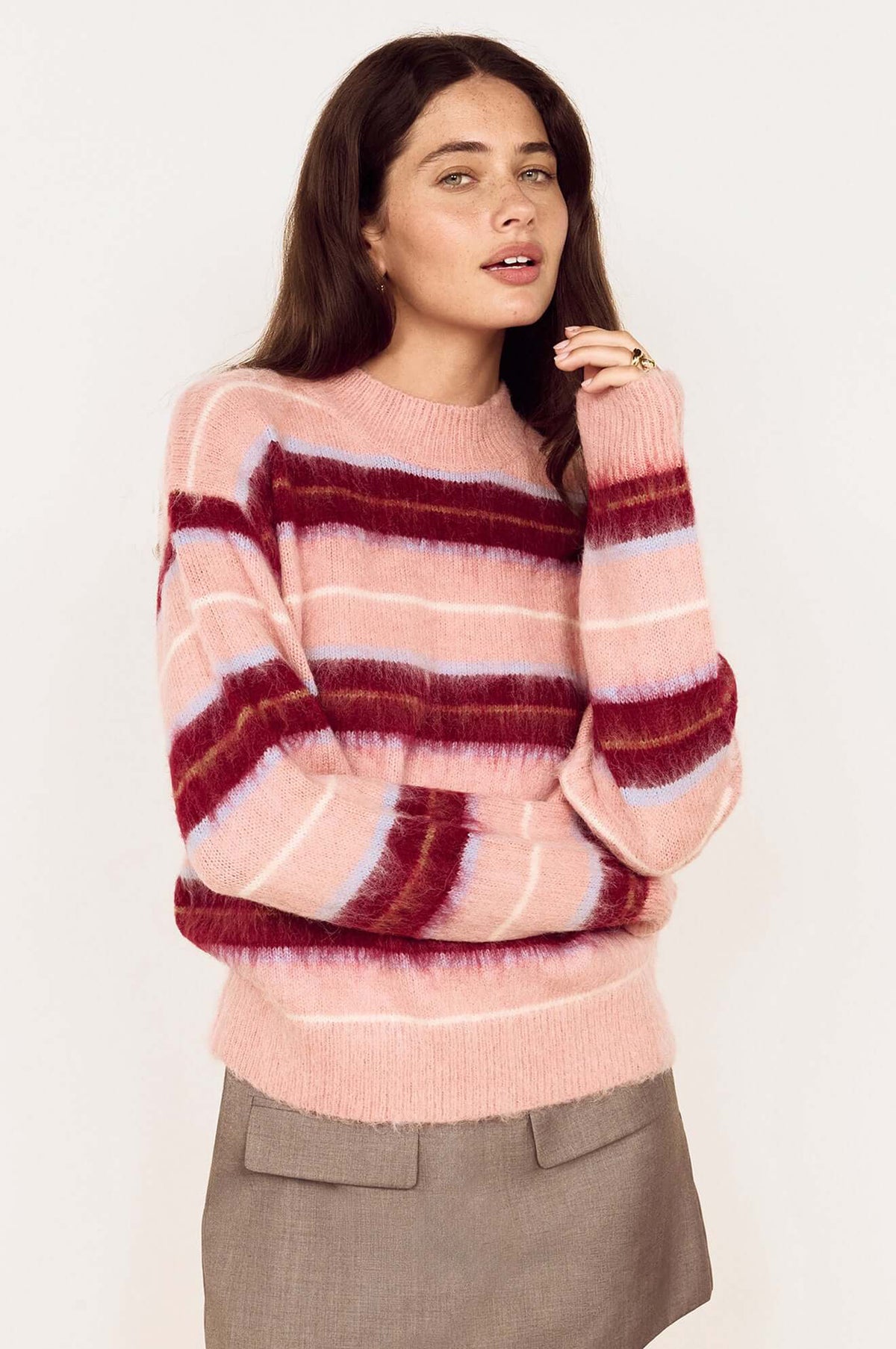 ASPEN BRUSHED STRIPE SWEATER