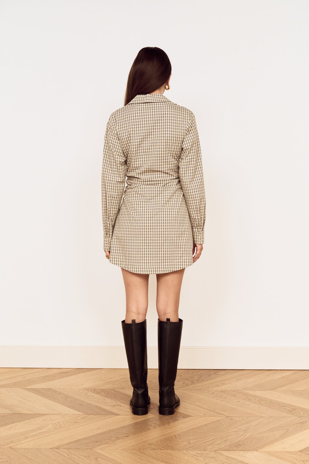 MILA WRAP MINI SHIRTDRESS