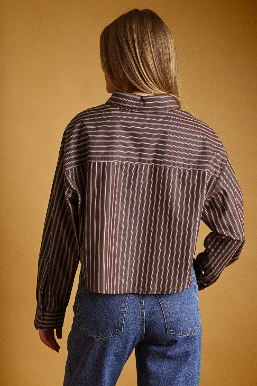 Frankie Striped Button Crop Shirt