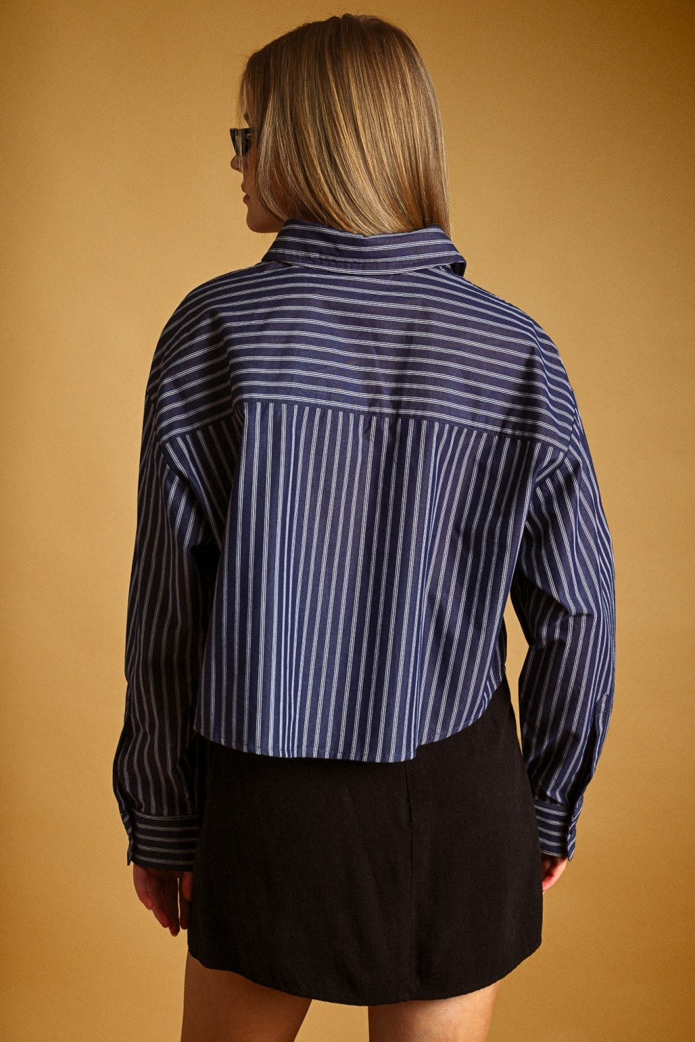 Frankie Striped Button Crop Shirt
