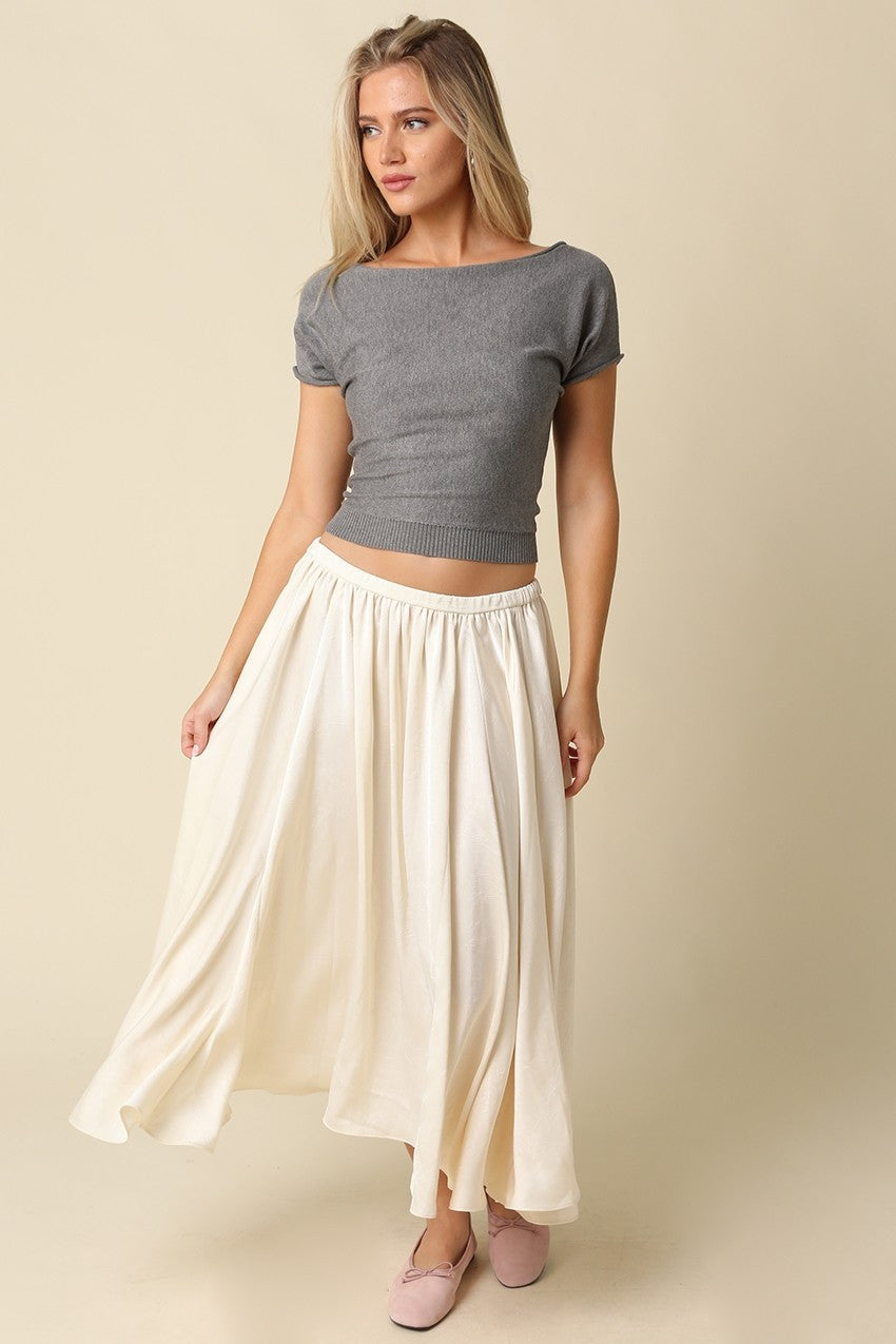 Angela Boat Neck Cinched Tee