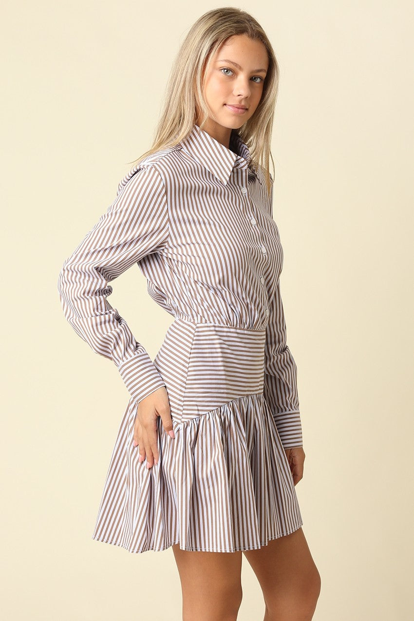 ARYA STRIPED SHIRT DRESS