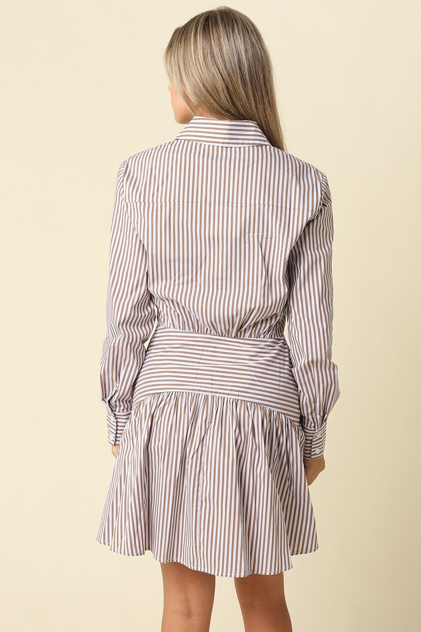 ARYA STRIPED SHIRT DRESS