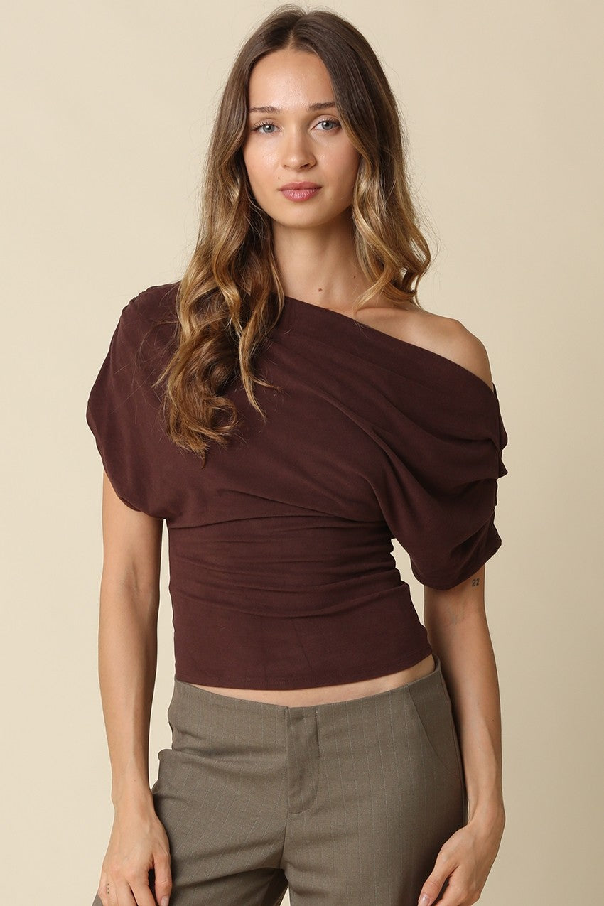 Carina Draped One Shoulder Top
