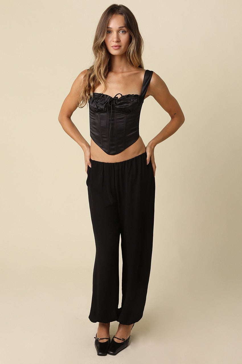 DAISY WIDE LEG BUBBLE HEM PANTS