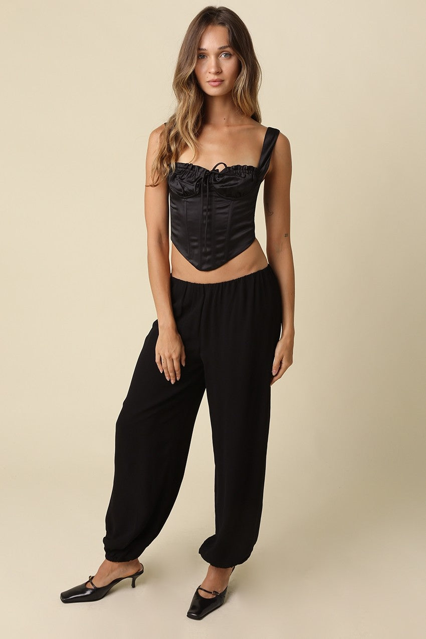 DAISY WIDE LEG BUBBLE HEM PANTS
