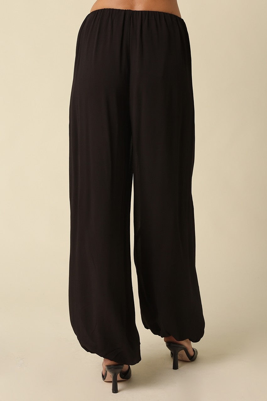 DAISY WIDE LEG BUBBLE HEM PANTS