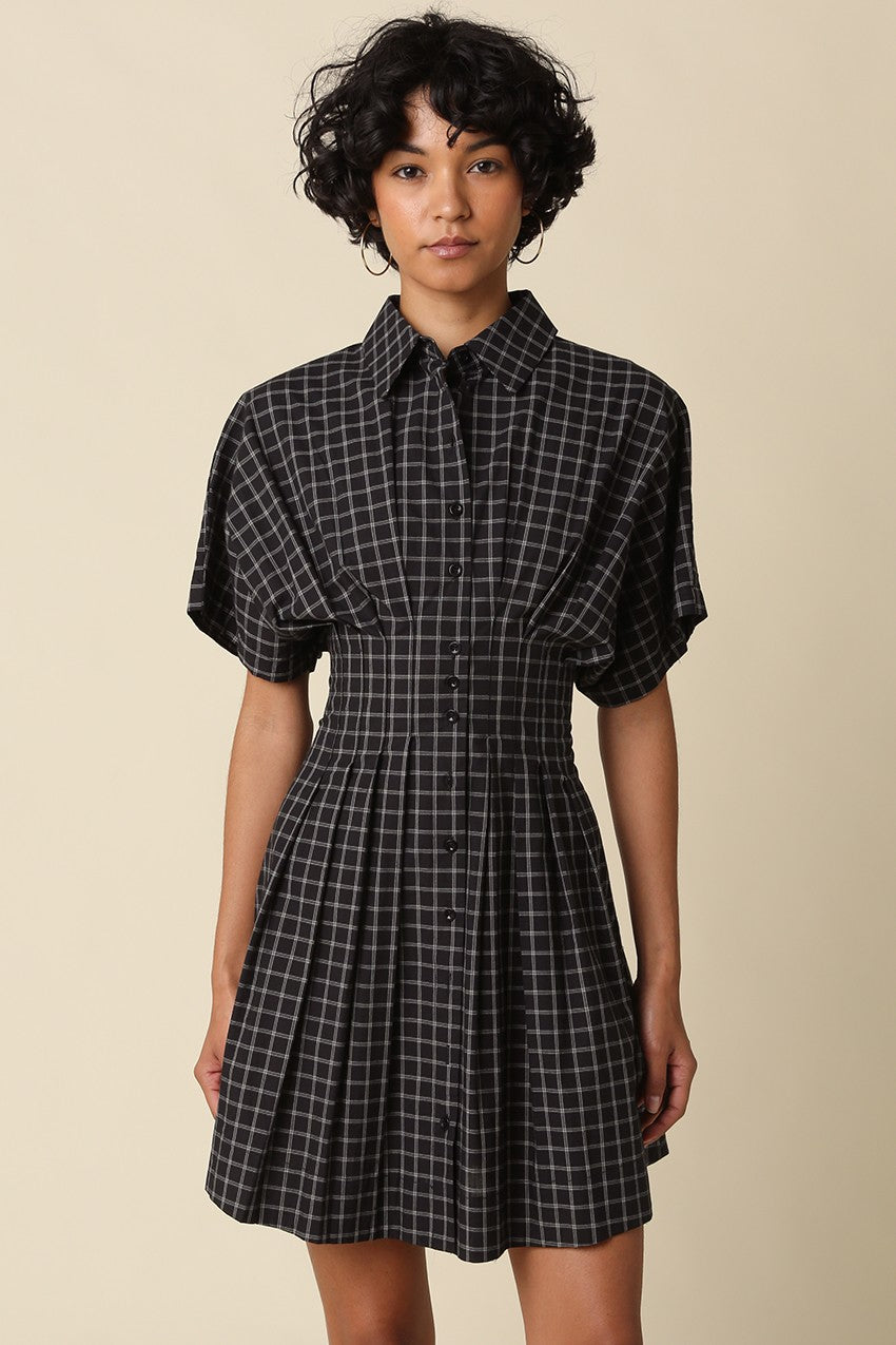 Ivy Plaid Flare Mini Dress