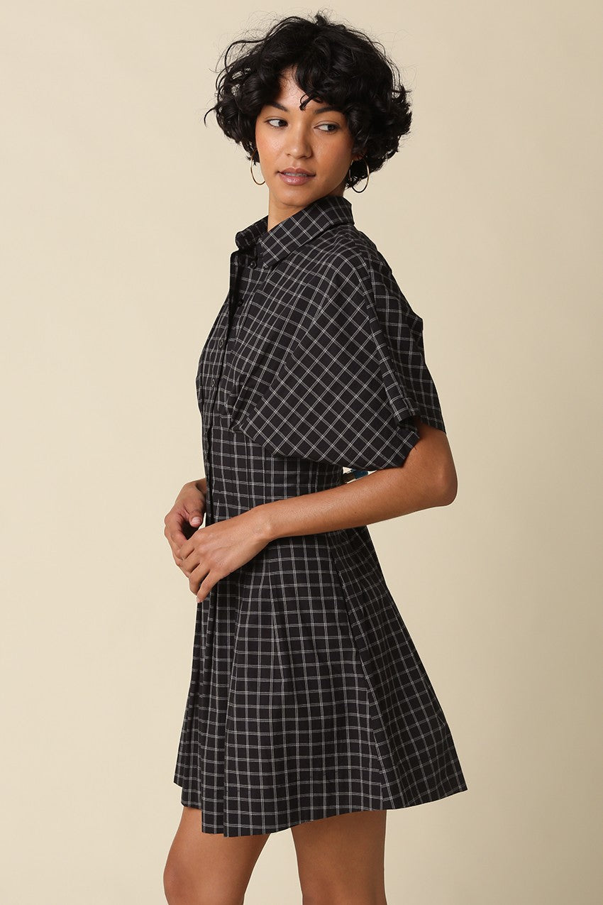 Ivy Plaid Flare Mini Dress