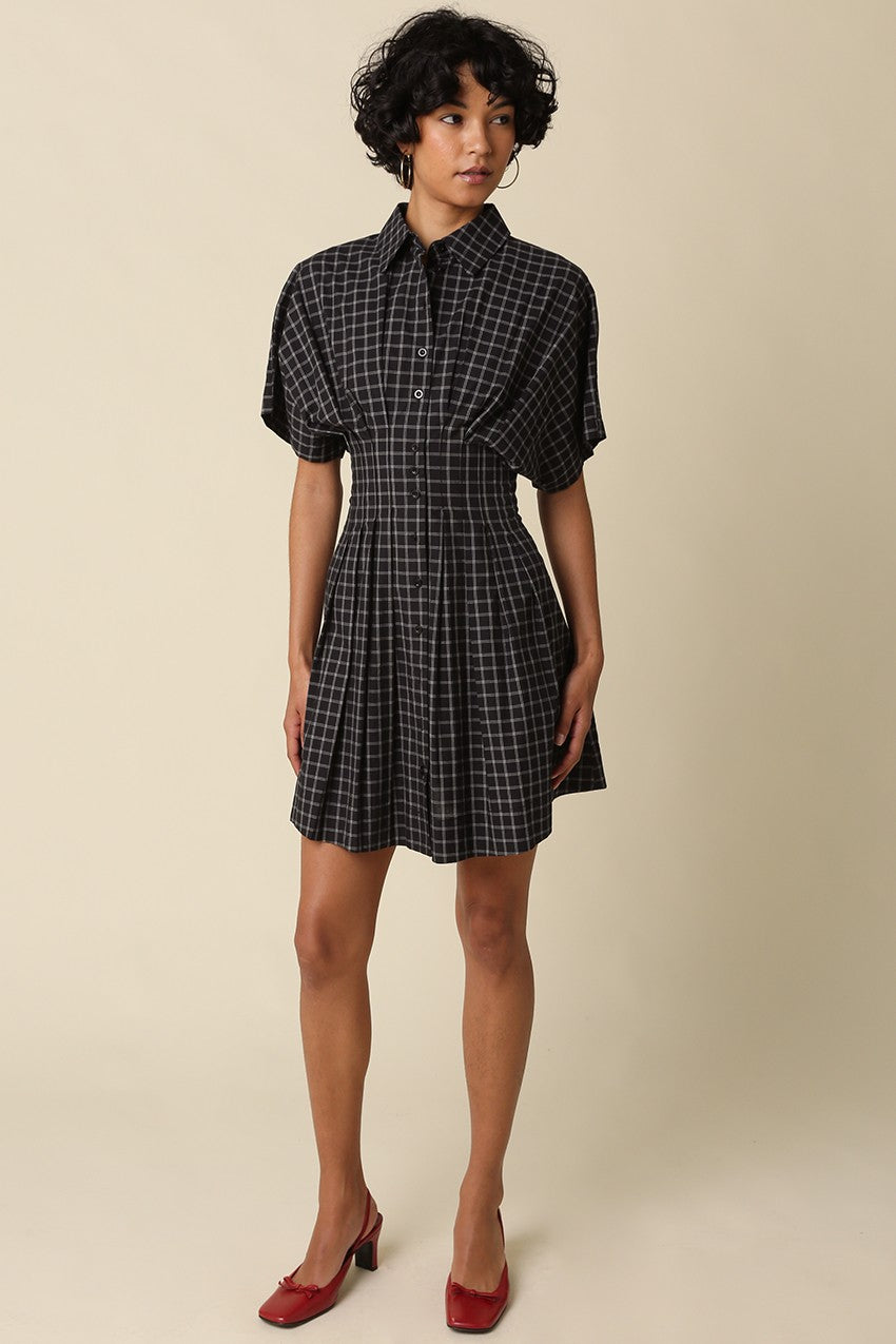 Ivy Plaid Flare Mini Dress