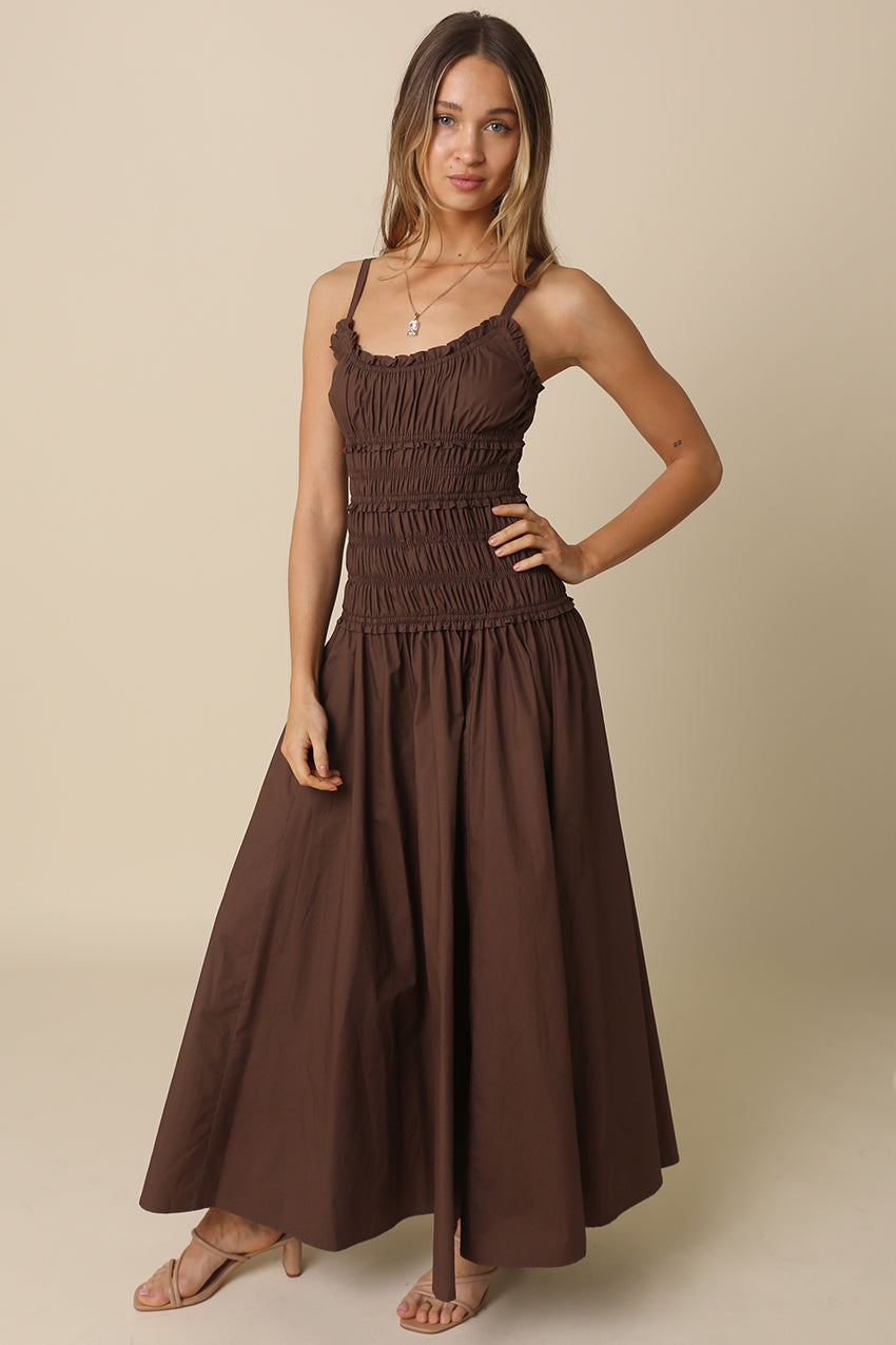 LUNA SMOCKED MAXI DRESS