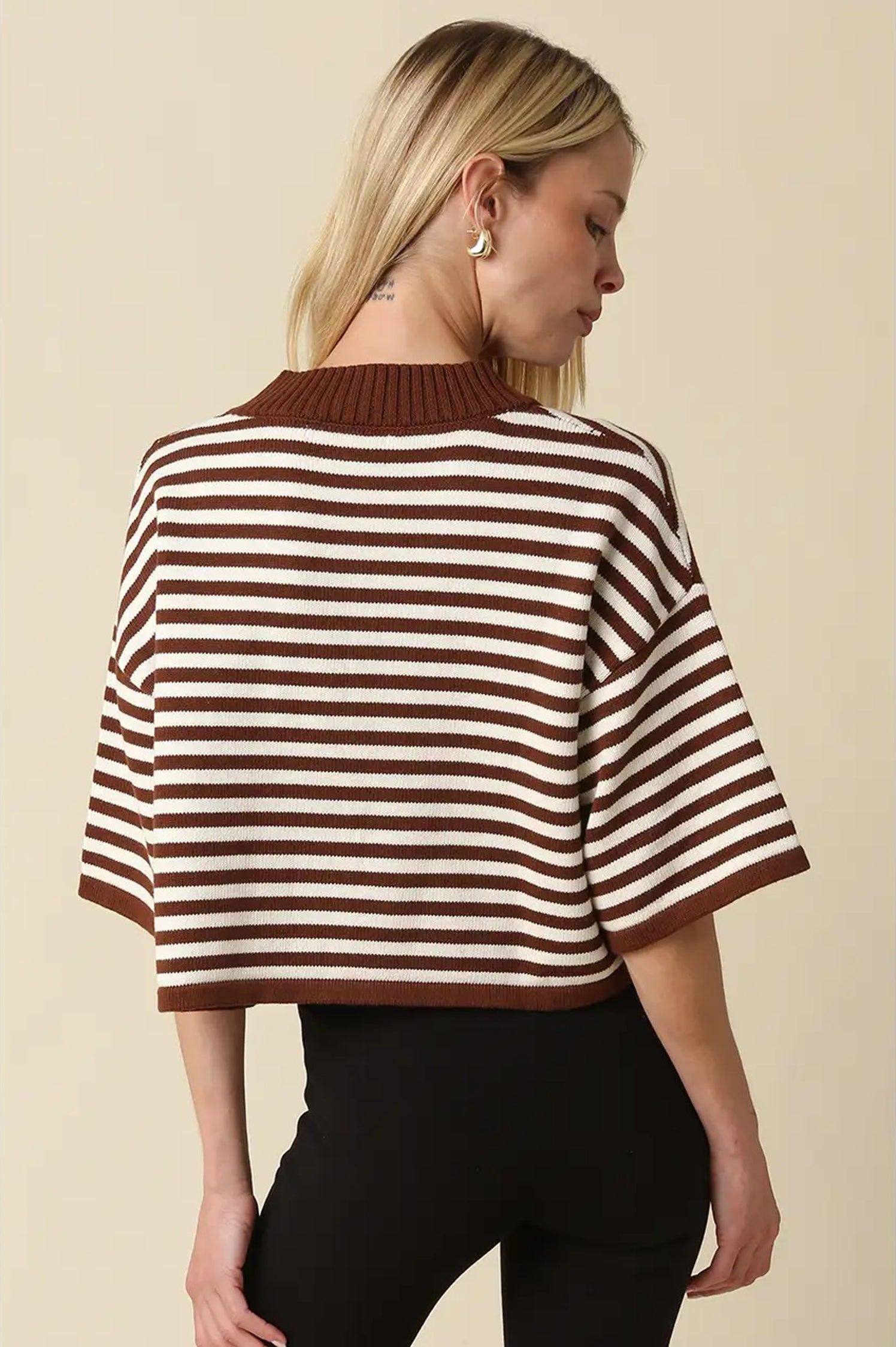 Natalia Stripe Loose Knit Top