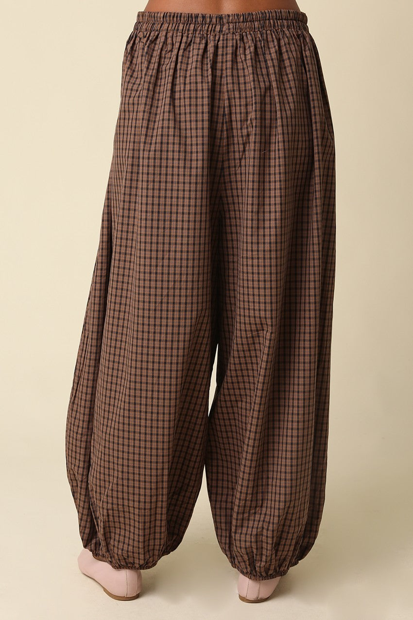 LACEY PLAID BALLOON PANTS
