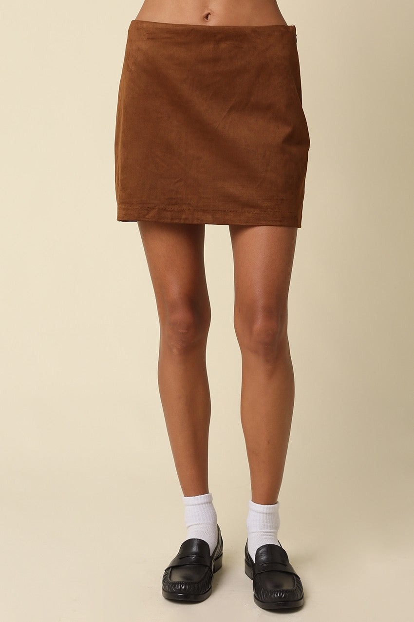 SANA FAUX SUEDE MINI SKIRT