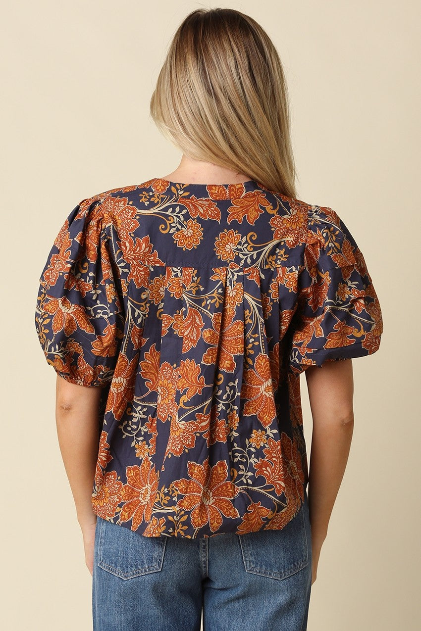Zoey Floral Puff Sleeve Blouse