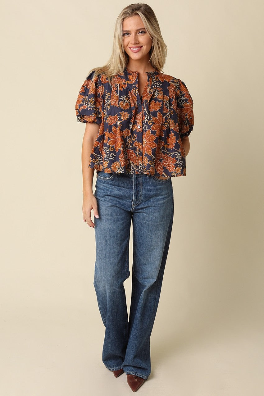 Zoey Floral Puff Sleeve Blouse