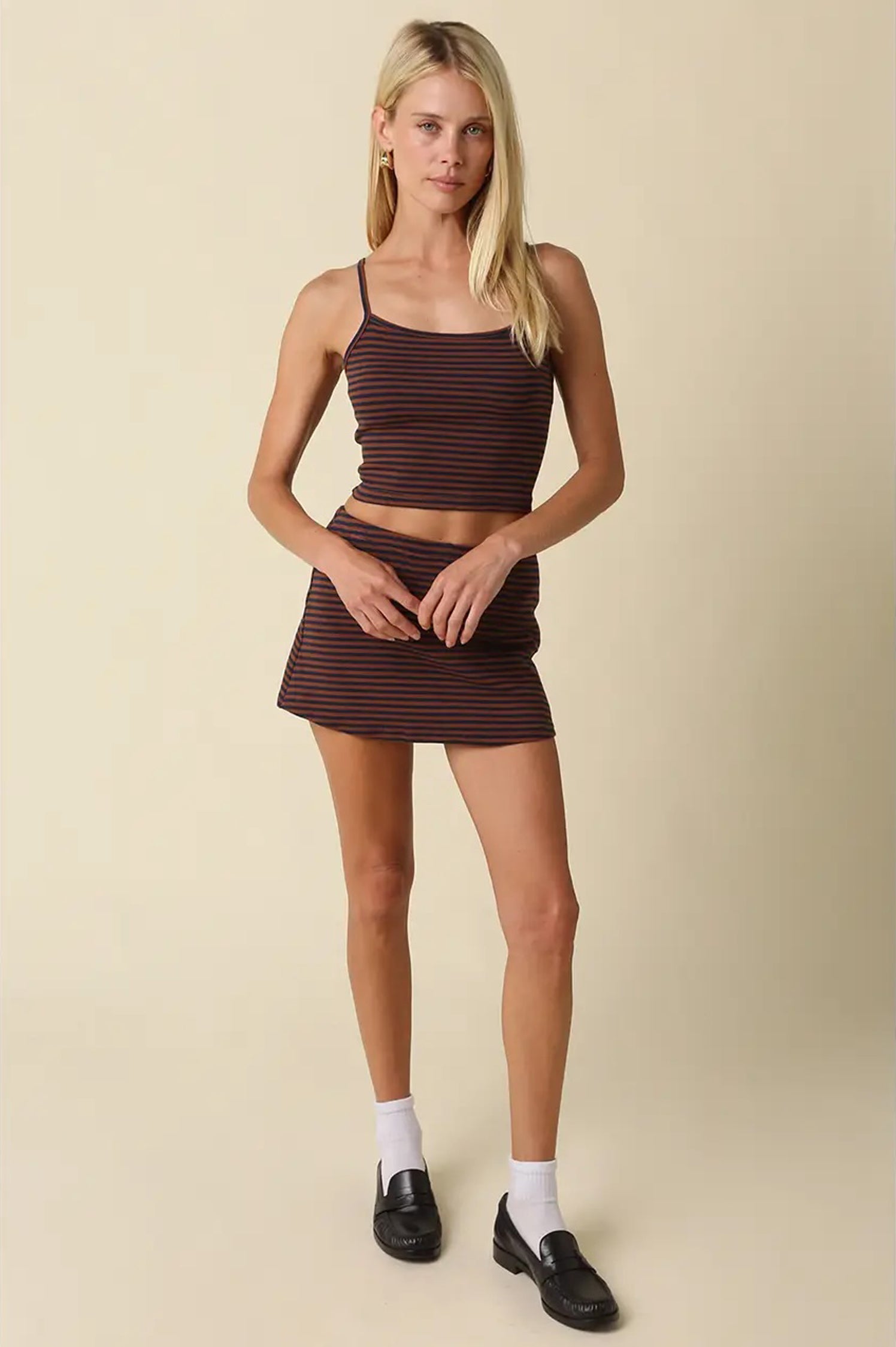 Zoey Striped Crop Knit Top