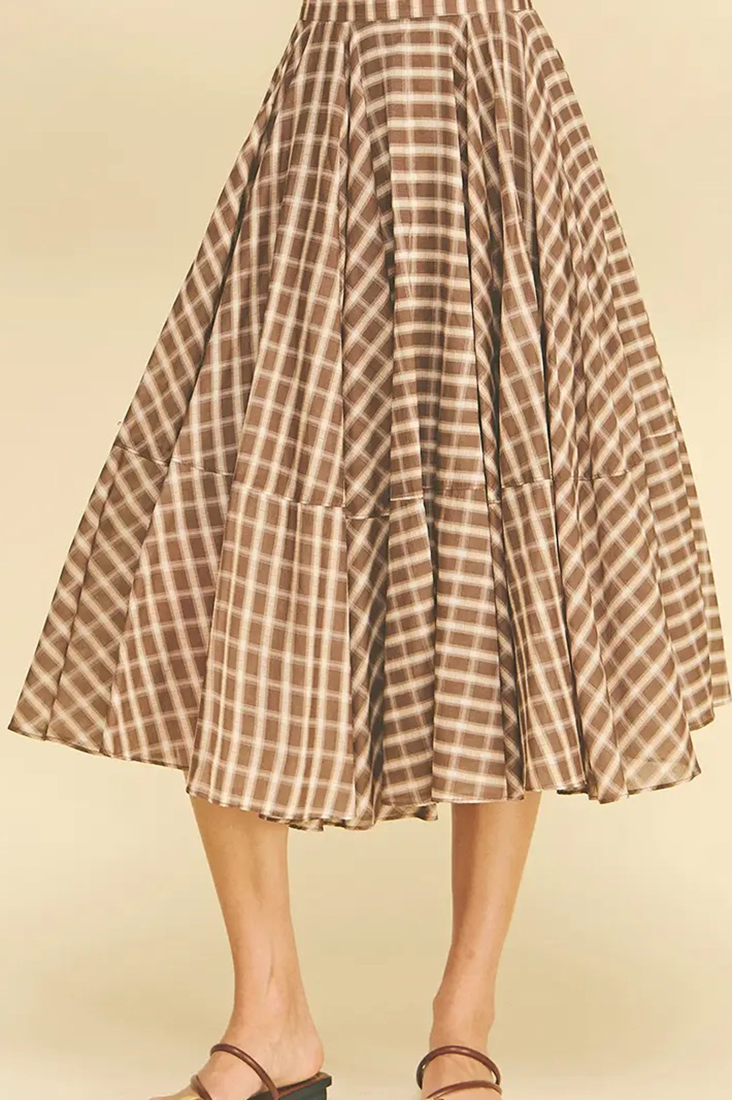 PLAID MIDI SKIRT