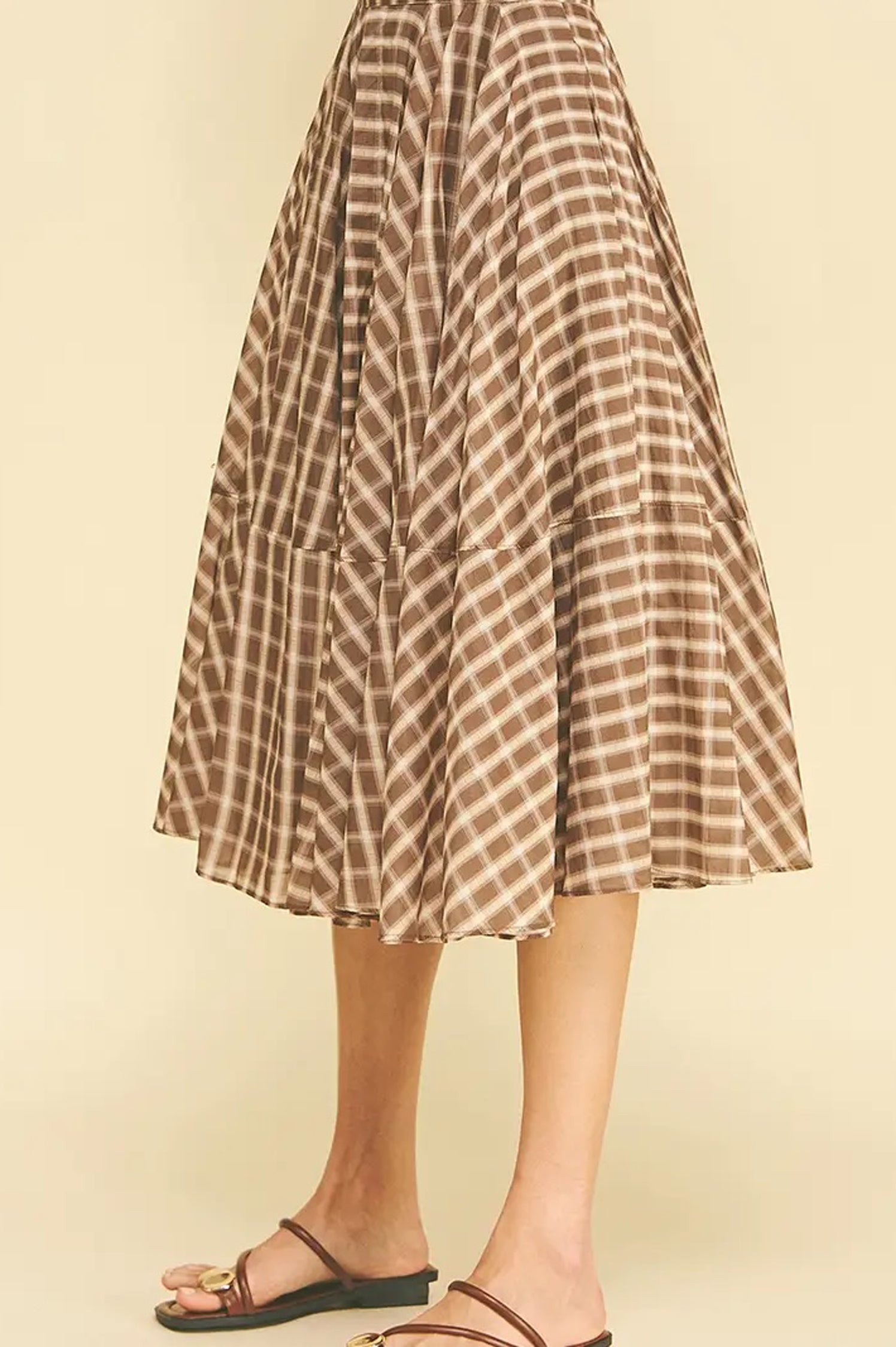 PLAID MIDI SKIRT