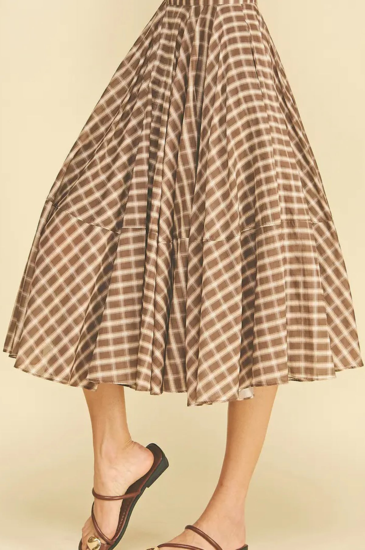 PLAID MIDI SKIRT