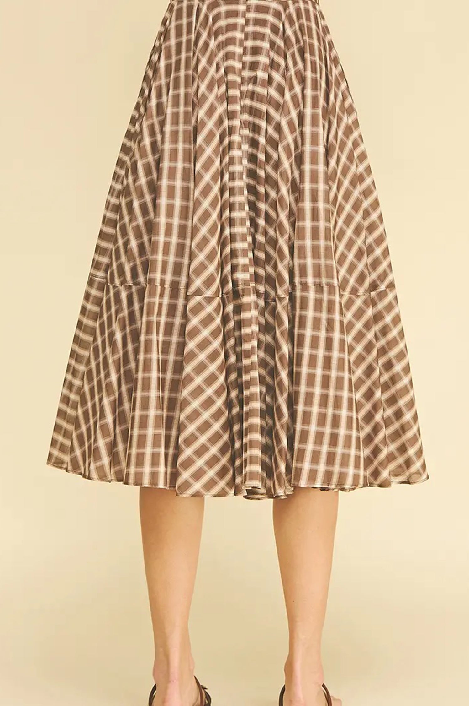 PLAID MIDI SKIRT