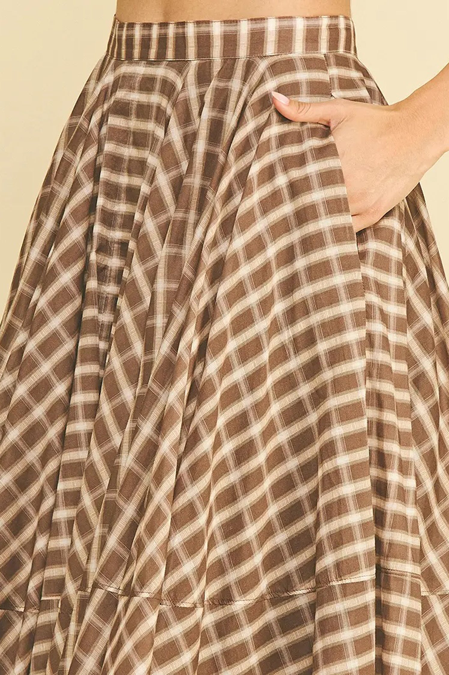 PLAID MIDI SKIRT