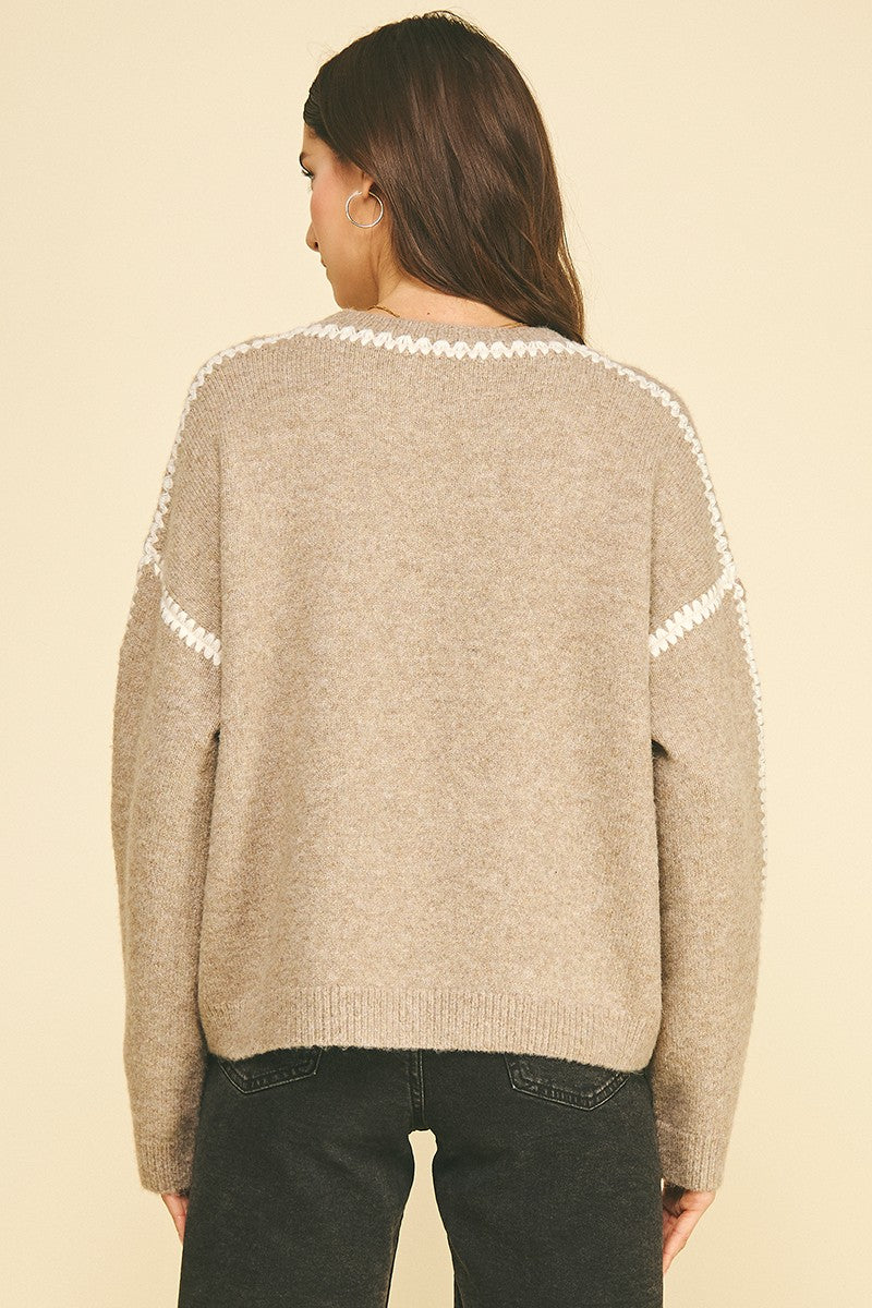 Blake Contrast Stitching Sweater