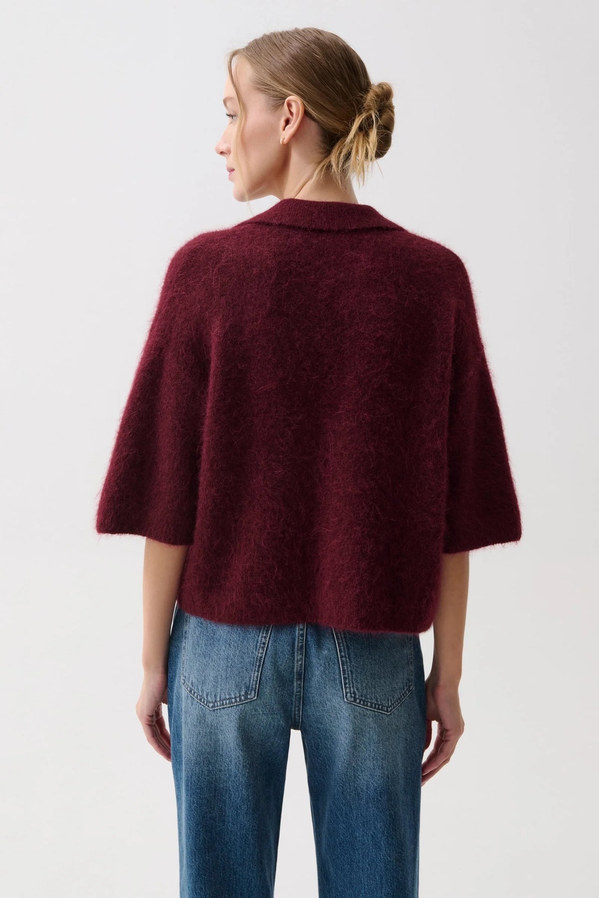 NADYA ALPACA BOXY POLO SWEATER