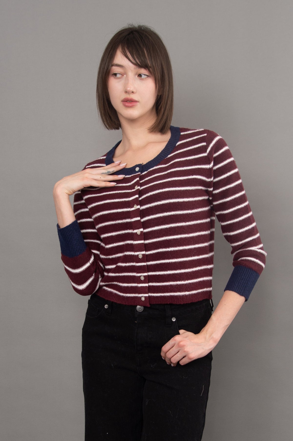 Bruna LS Crewneck Cardigan