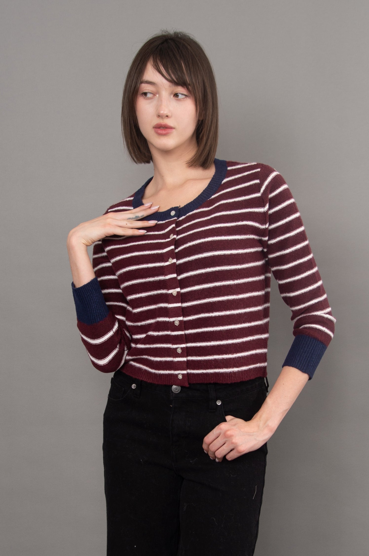 Bruna LS Crewneck Cardigan