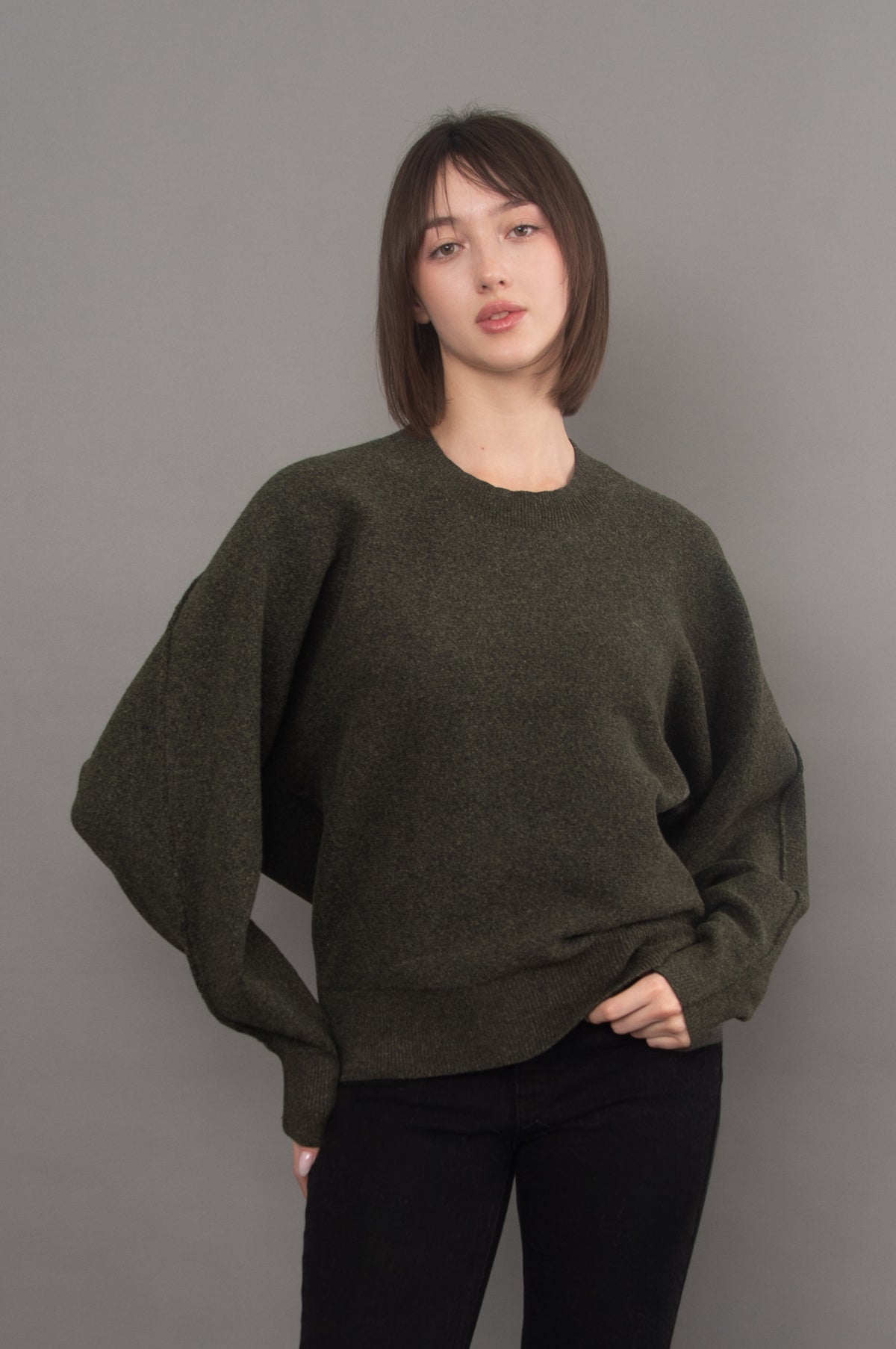 CHASTE LONG SLEEVE CREW NECK PULLOVER
